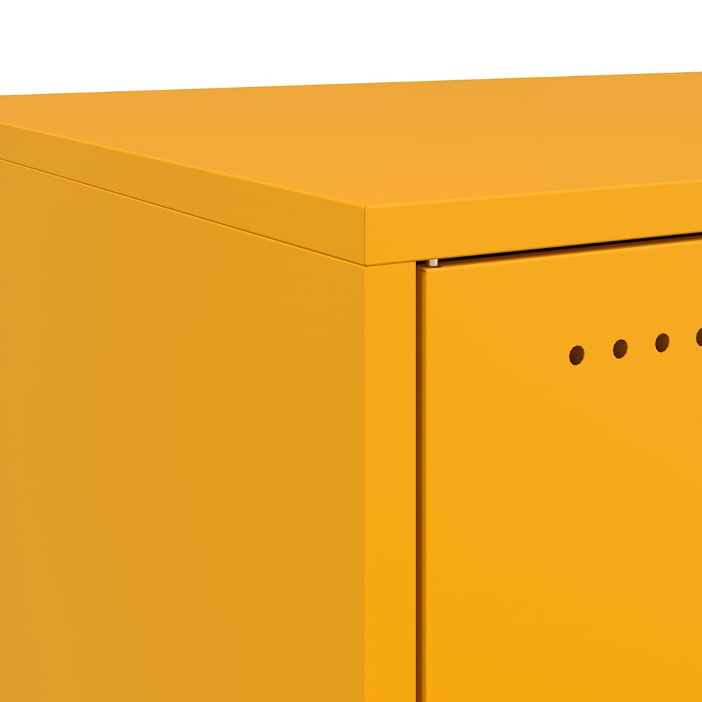 vidaXL Bedside Cabinet Mustard Yellow 36x39x43.5 cm Steel