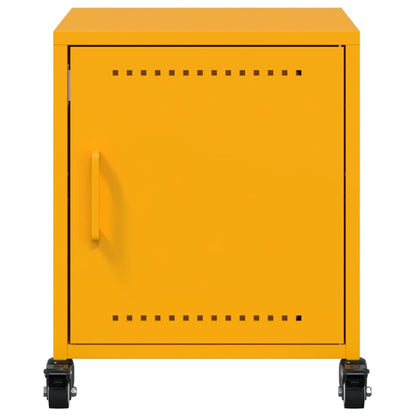 vidaXL Bedside Cabinets 2 pcs Mustard Yellow 36x39x43.5 cm Steel