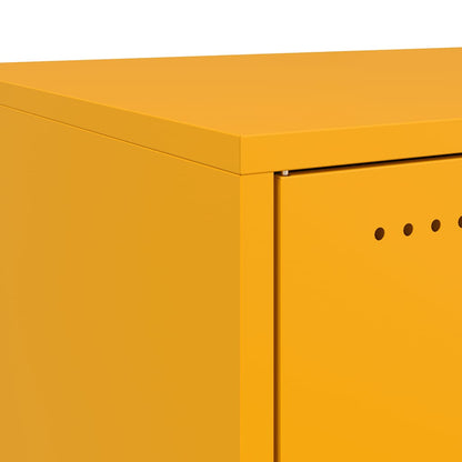 vidaXL Bedside Cabinets 2 pcs Mustard Yellow 36x39x43.5 cm Steel