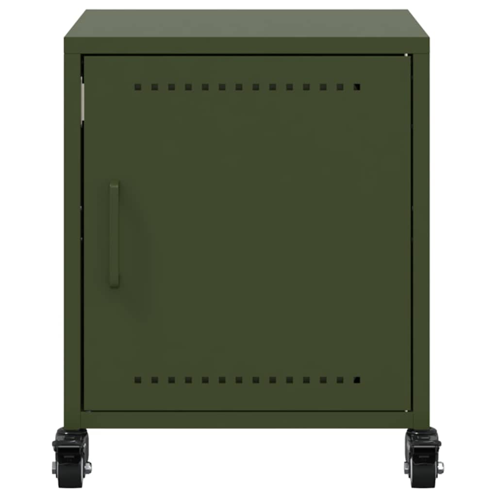 vidaXL Bedside Cabinets 2 pcs Olive Green 36x39x43.5 cm Steel