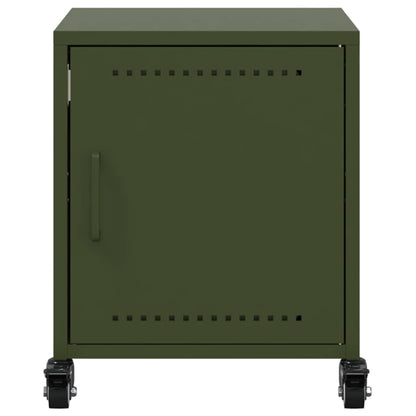 vidaXL Bedside Cabinets 2 pcs Olive Green 36x39x43.5 cm Steel