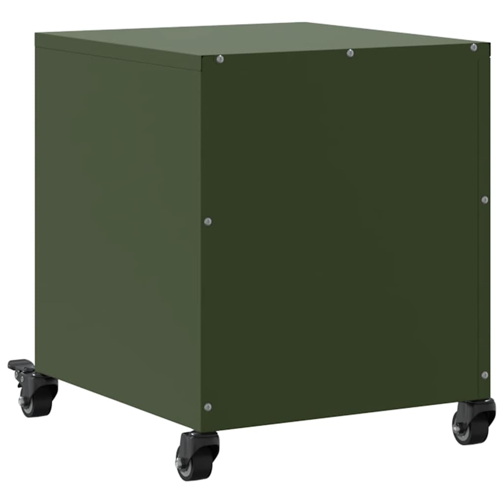 vidaXL Bedside Cabinets 2 pcs Olive Green 36x39x43.5 cm Steel