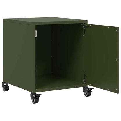 vidaXL Bedside Cabinets 2 pcs Olive Green 36x39x43.5 cm Steel