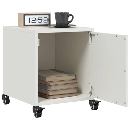 vidaXL Bedside Cabinet White 36x39x43.5 cm Steel