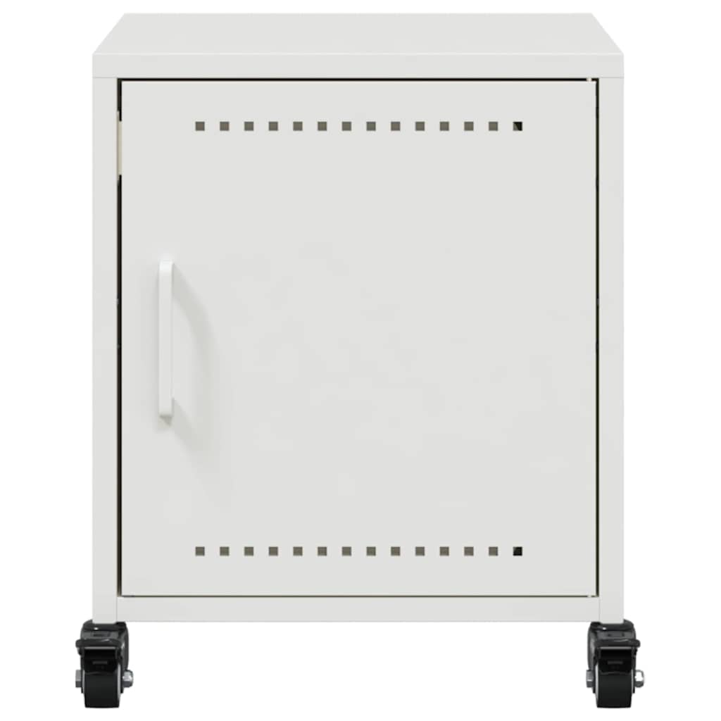 vidaXL Bedside Cabinet White 36x39x43.5 cm Steel