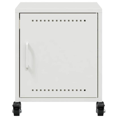 vidaXL Bedside Cabinet White 36x39x43.5 cm Steel