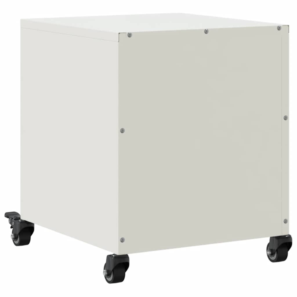 vidaXL Bedside Cabinet White 36x39x43.5 cm Steel