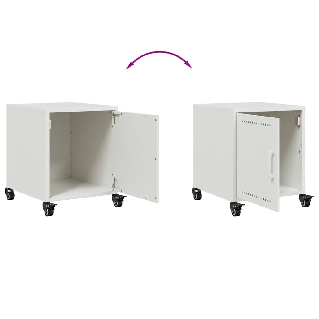 vidaXL Bedside Cabinet White 36x39x43.5 cm Steel