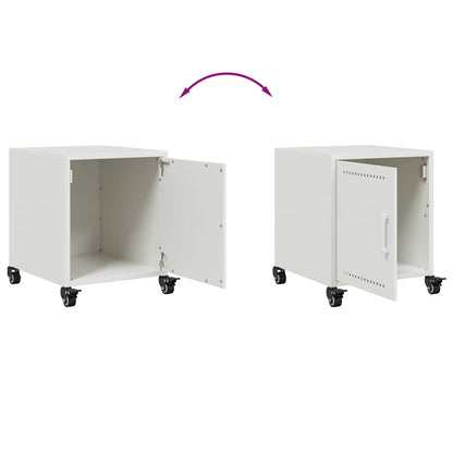 vidaXL Bedside Cabinet White 36x39x43.5 cm Steel