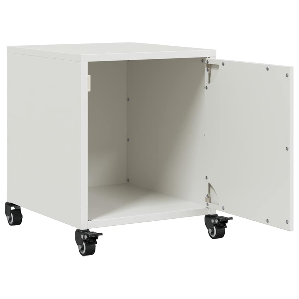 vidaXL Bedside Cabinet White 36x39x43.5 cm Steel