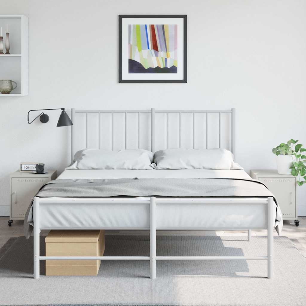 vidaXL Bedside Cabinets 2 pcs White 36x39x43.5 cm Steel