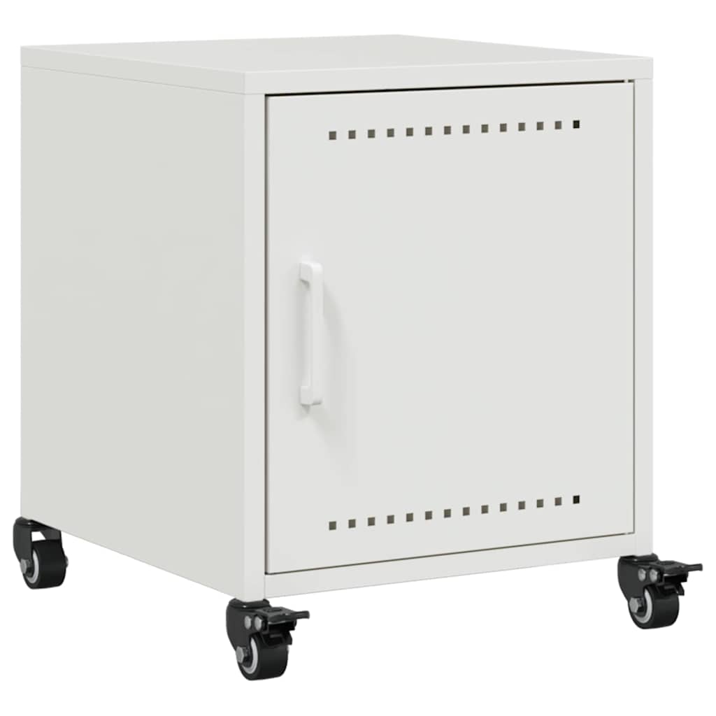 vidaXL Bedside Cabinets 2 pcs White 36x39x43.5 cm Steel