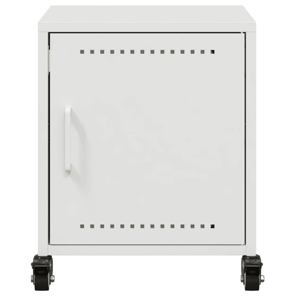 vidaXL Bedside Cabinets 2 pcs White 36x39x43.5 cm Steel