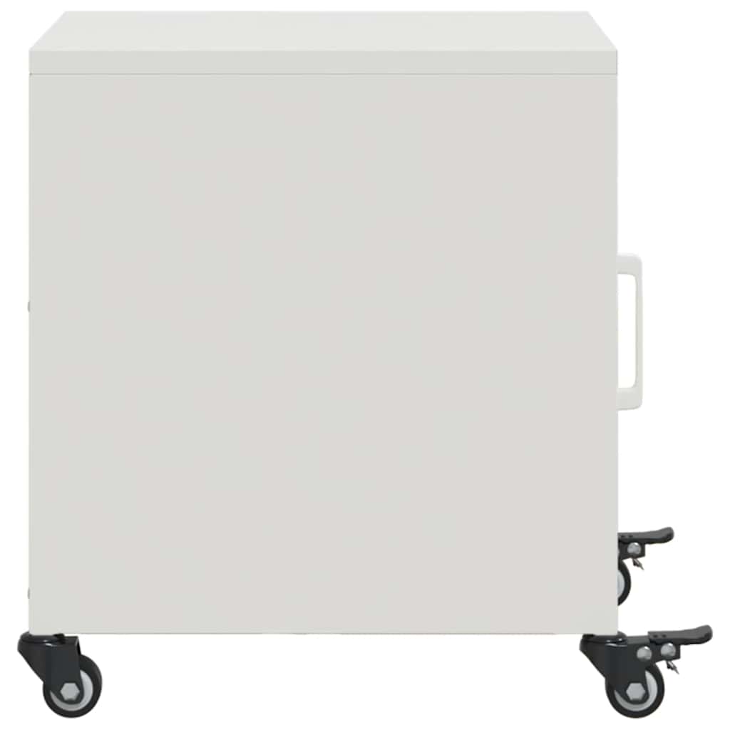 vidaXL Bedside Cabinets 2 pcs White 36x39x43.5 cm Steel