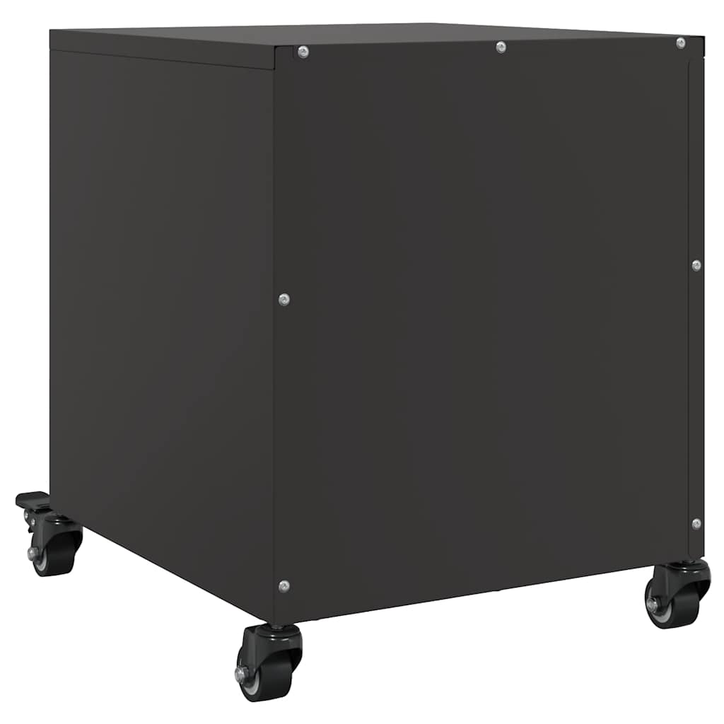 vidaXL Bedside Cabinet Black 36x39x43.5 cm Steel