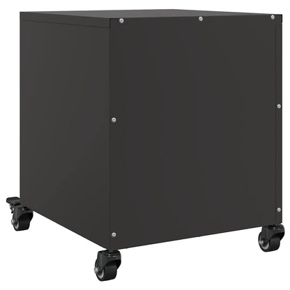 vidaXL Bedside Cabinet Black 36x39x43.5 cm Steel