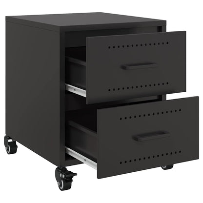 vidaXL Bedside Cabinet Black 36x39x43.5 cm Steel