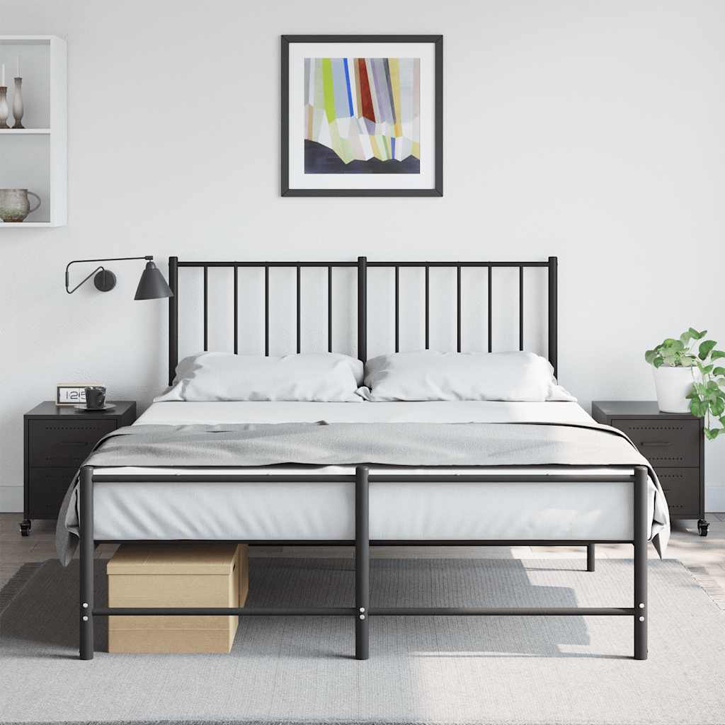 vidaXL Bedside Cabinets 2 pcs Black 36x39x43.5 cm Steel