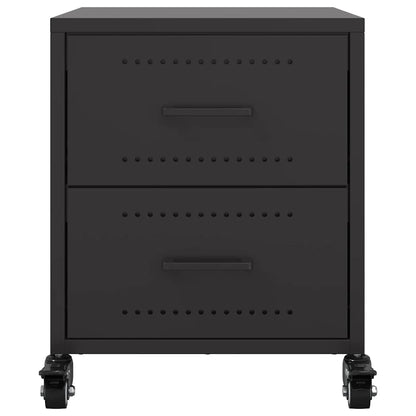 vidaXL Bedside Cabinets 2 pcs Black 36x39x43.5 cm Steel