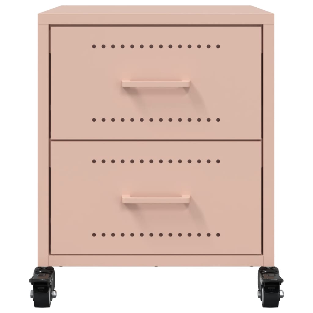 vidaXL Bedside Cabinet Pink 36x39x43.5 cm Steel