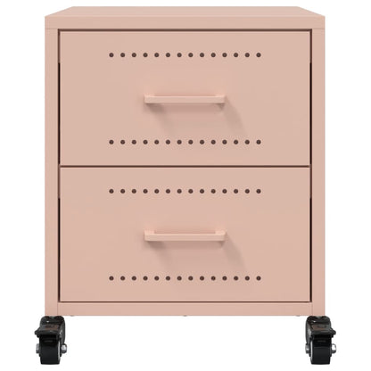 vidaXL Bedside Cabinet Pink 36x39x43.5 cm Steel