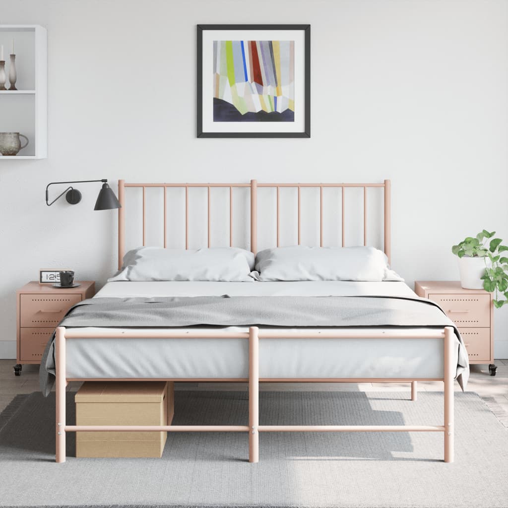vidaXL Bedside Cabinets 2 pcs Pink 36x39x43.5 cm Steel