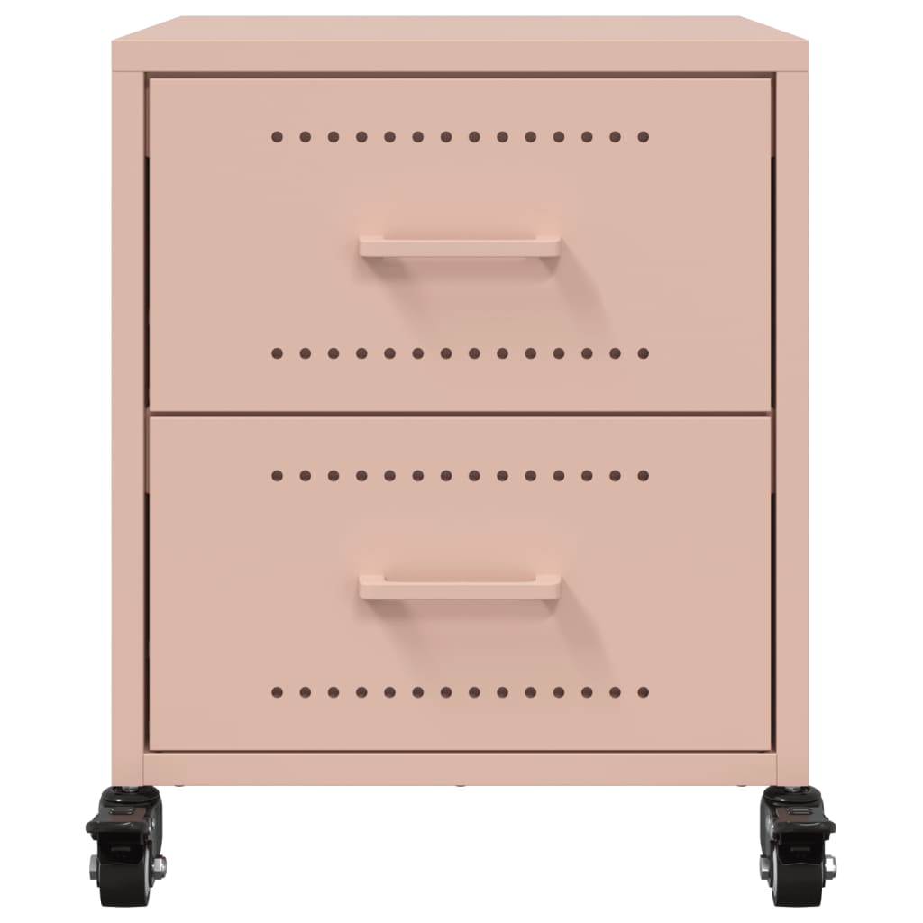 vidaXL Bedside Cabinets 2 pcs Pink 36x39x43.5 cm Steel