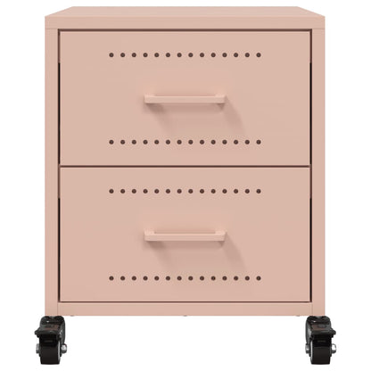 vidaXL Bedside Cabinets 2 pcs Pink 36x39x43.5 cm Steel