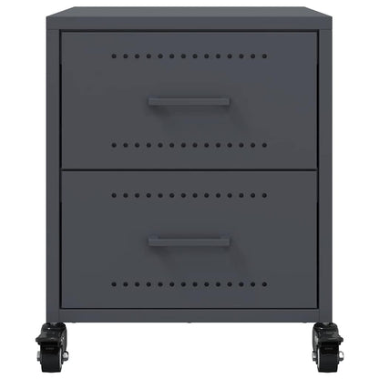 vidaXL Bedside Cabinet Anthracite 36x39x43.5 cm Steel