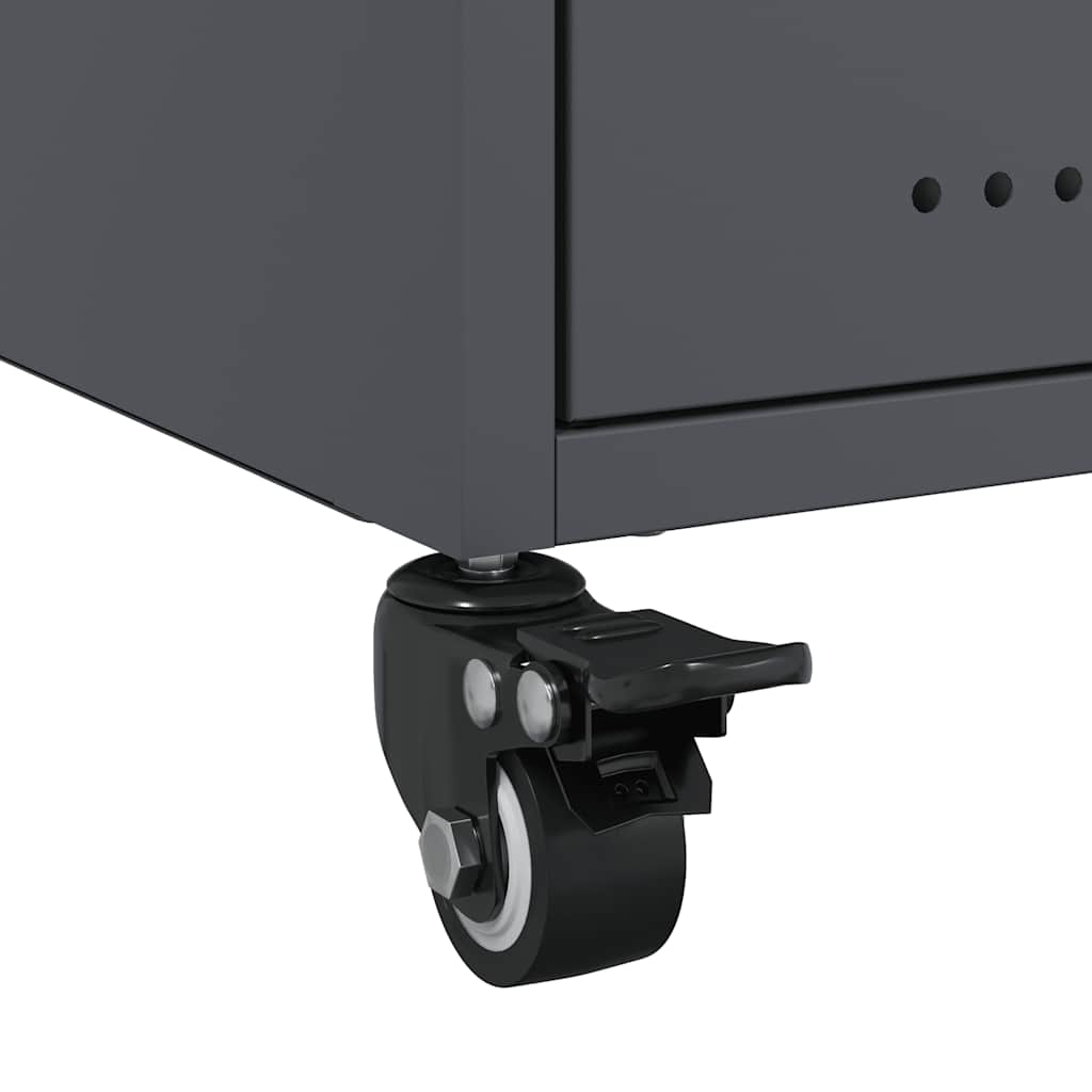 vidaXL Bedside Cabinet Anthracite 36x39x43.5 cm Steel