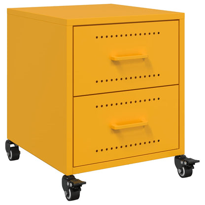 vidaXL Bedside Cabinet Mustard Yellow 36x39x43,5 cm Steel