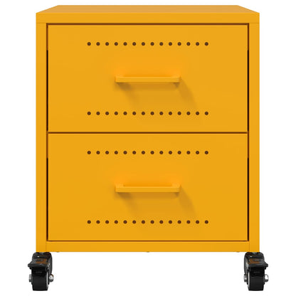vidaXL Bedside Cabinet Mustard Yellow 36x39x43,5 cm Steel