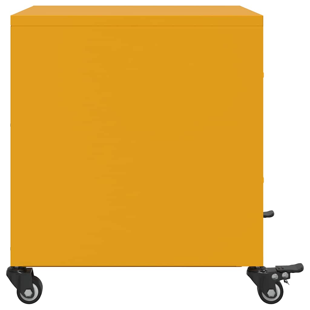 vidaXL Bedside Cabinet Mustard Yellow 36x39x43,5 cm Steel