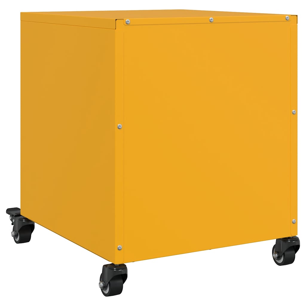 vidaXL Bedside Cabinet Mustard Yellow 36x39x43,5 cm Steel
