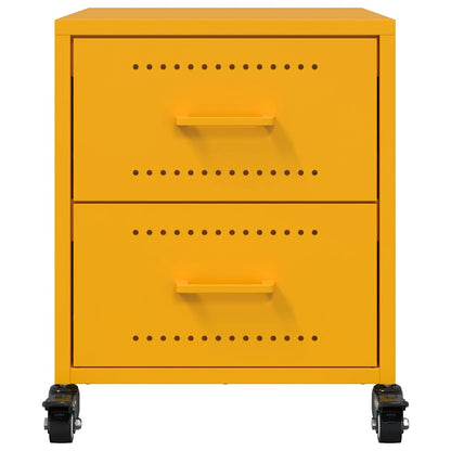 vidaXL Bedside Cabinets 2 pcs Mustard Yellow 36x39x43.5 cm Steel