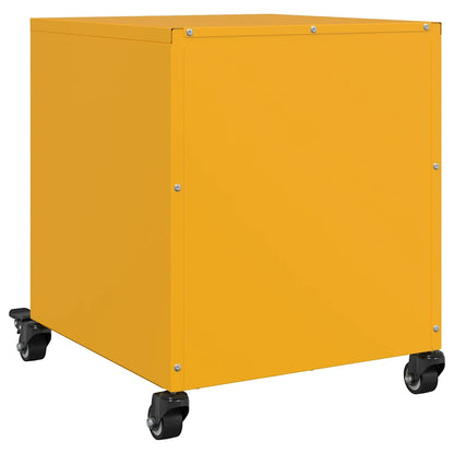 vidaXL Bedside Cabinets 2 pcs Mustard Yellow 36x39x43.5 cm Steel