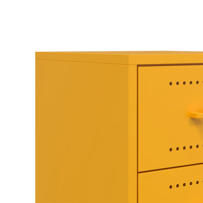 vidaXL Bedside Cabinets 2 pcs Mustard Yellow 36x39x43.5 cm Steel
