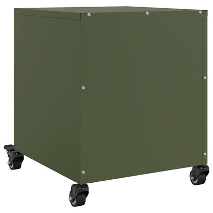 vidaXL Bedside Cabinets 2 pcs Olive Green 36x39x43.5 cm Steel