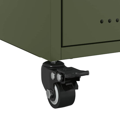 vidaXL Bedside Cabinets 2 pcs Olive Green 36x39x43.5 cm Steel
