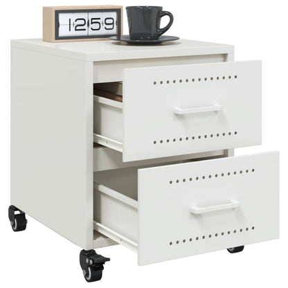 vidaXL Bedside Cabinet White 36x39x43.5 cm Steel