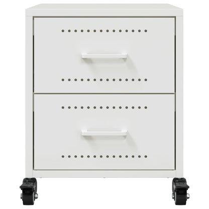 vidaXL Bedside Cabinet White 36x39x43.5 cm Steel