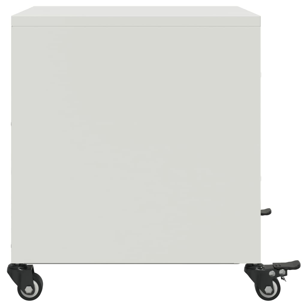 vidaXL Bedside Cabinet White 36x39x43.5 cm Steel