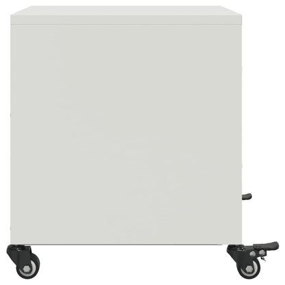 vidaXL Bedside Cabinet White 36x39x43.5 cm Steel