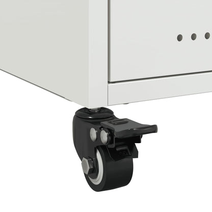 vidaXL Bedside Cabinet White 36x39x43.5 cm Steel