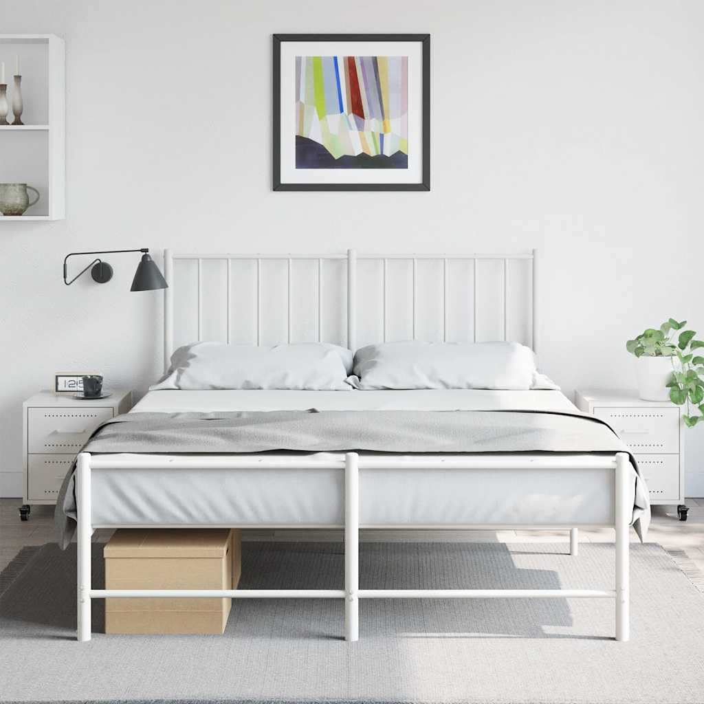 vidaXL Bedside Cabinets 2 pcs White 36x39x43.5 cm Steel