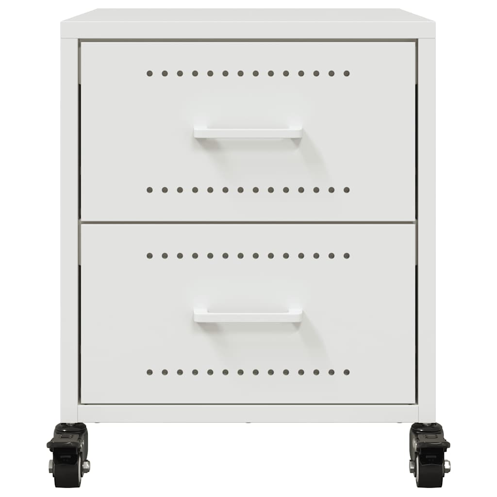 vidaXL Bedside Cabinets 2 pcs White 36x39x43.5 cm Steel