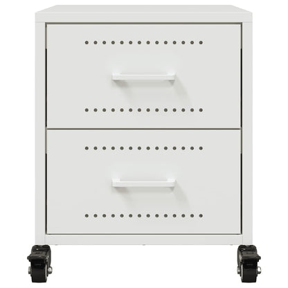 vidaXL Bedside Cabinets 2 pcs White 36x39x43.5 cm Steel