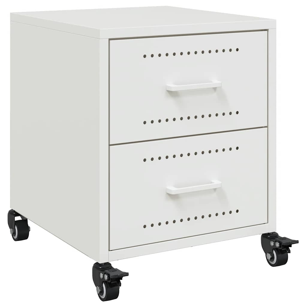 vidaXL Bedside Cabinets 2 pcs White 36x39x43.5 cm Steel