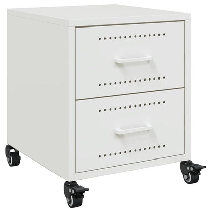 vidaXL Bedside Cabinets 2 pcs White 36x39x43.5 cm Steel