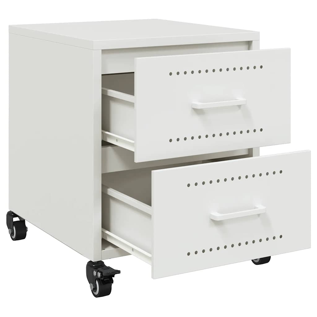 vidaXL Bedside Cabinets 2 pcs White 36x39x43.5 cm Steel